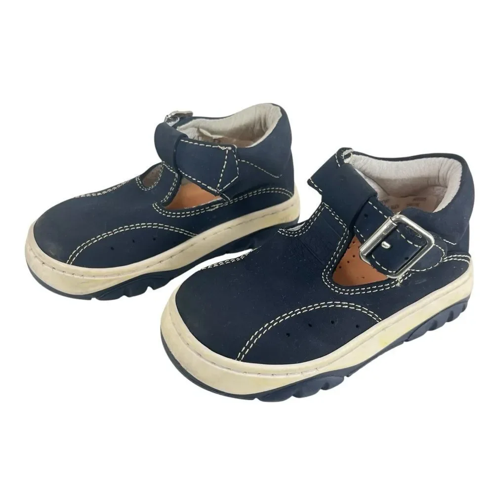 NA! Toddler EU‎ 22 | US 6 Made in Italy Blue Leather Sandal Snap Closure